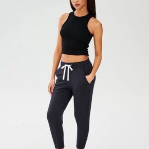 Splits59 Kiki Black Ribbed Crop Tank
